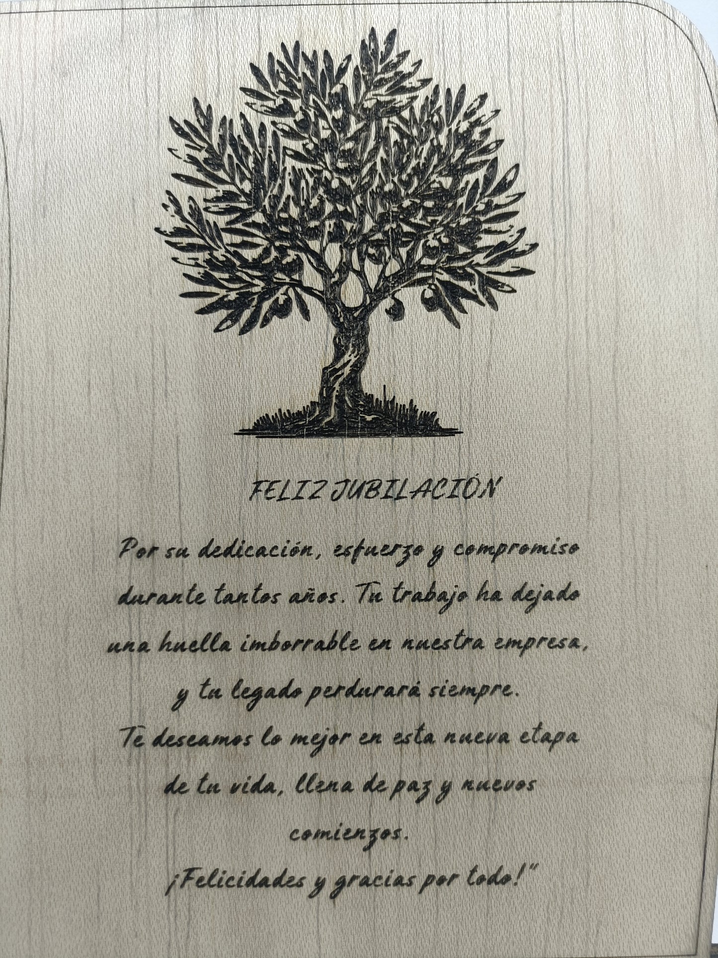 Placa de Madera Personalizada para Jubilación