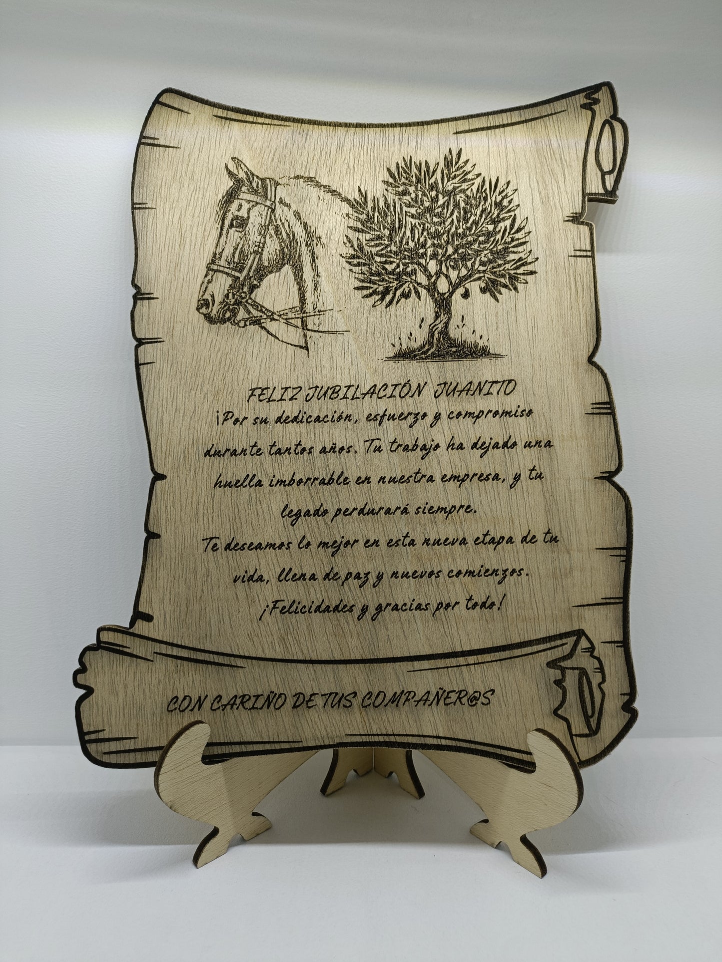 Placa de Madera Personalizada para Jubilación