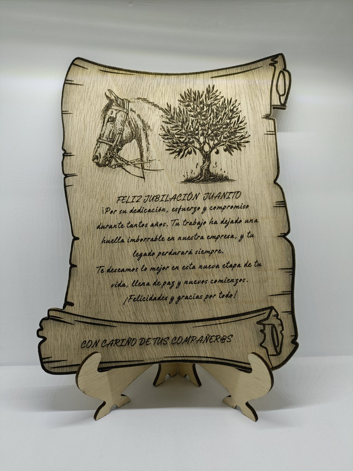 Placa de Madera Personalizada para Jubilación
