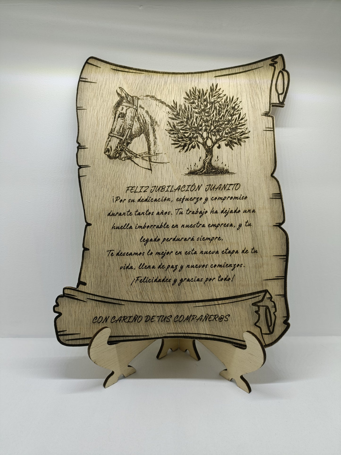 Placa de Madera Personalizada para Jubilación