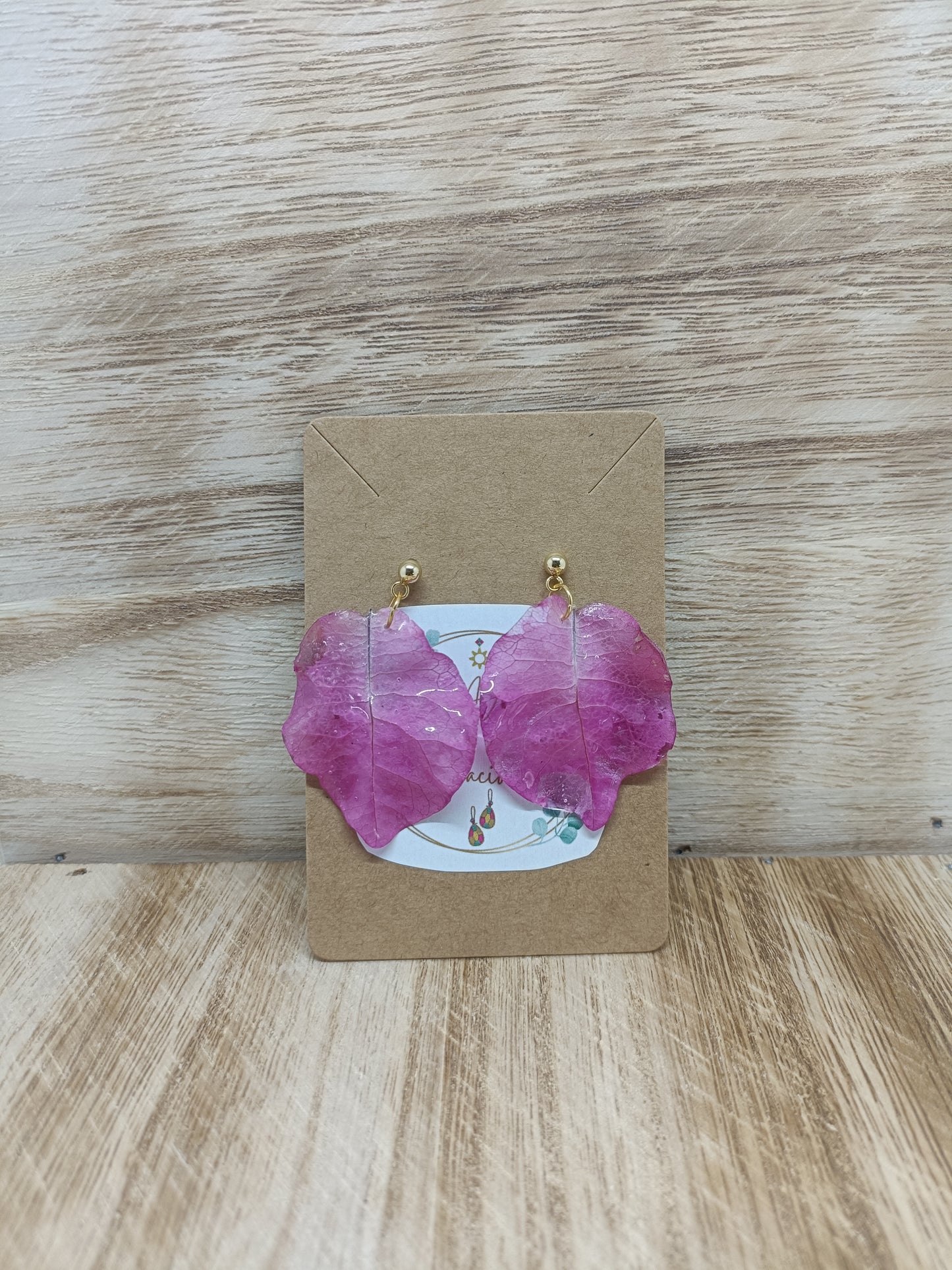 Pendientes buganvilla naturales