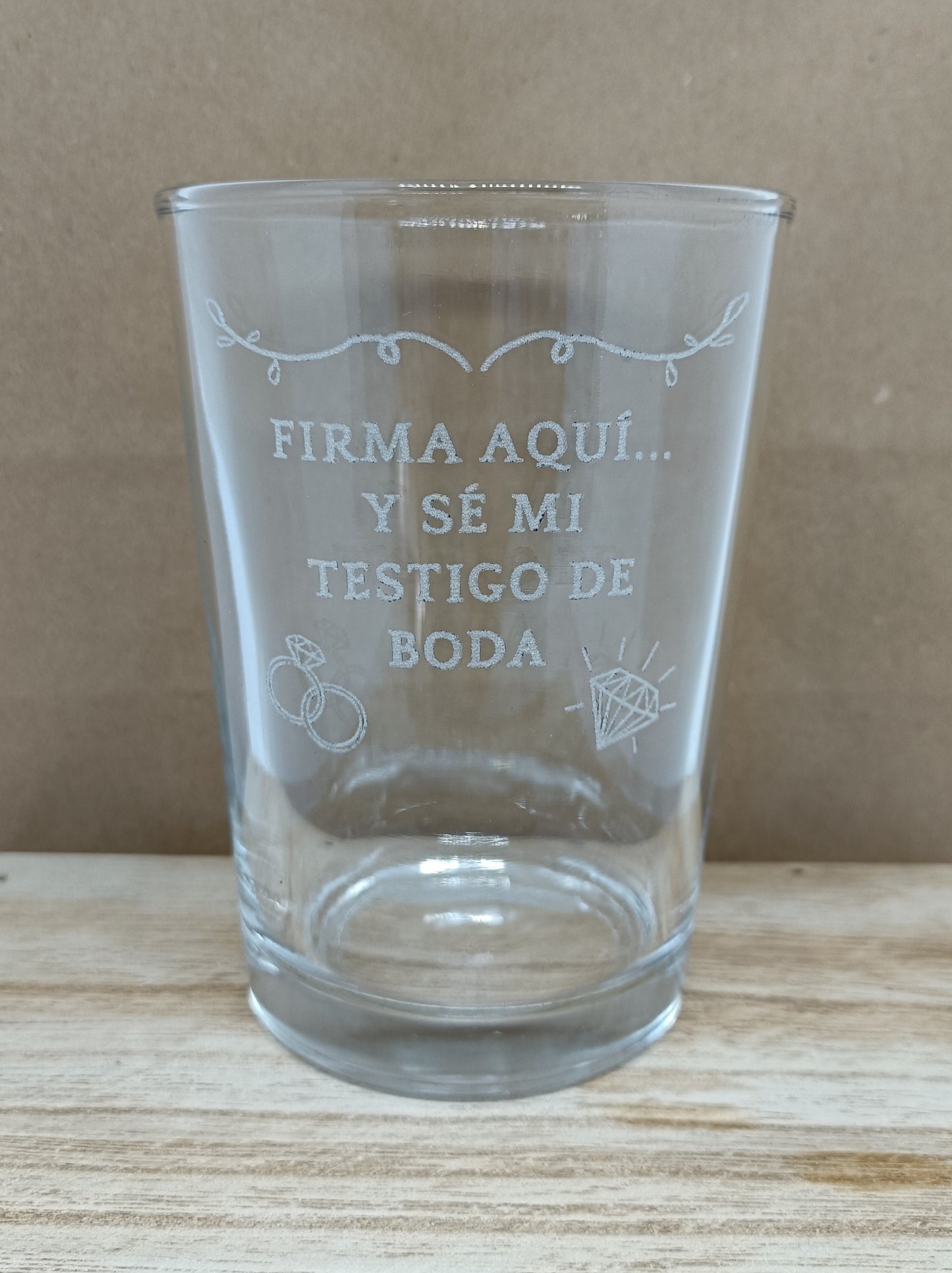 Vaso Personalizado para Testigos de Boda