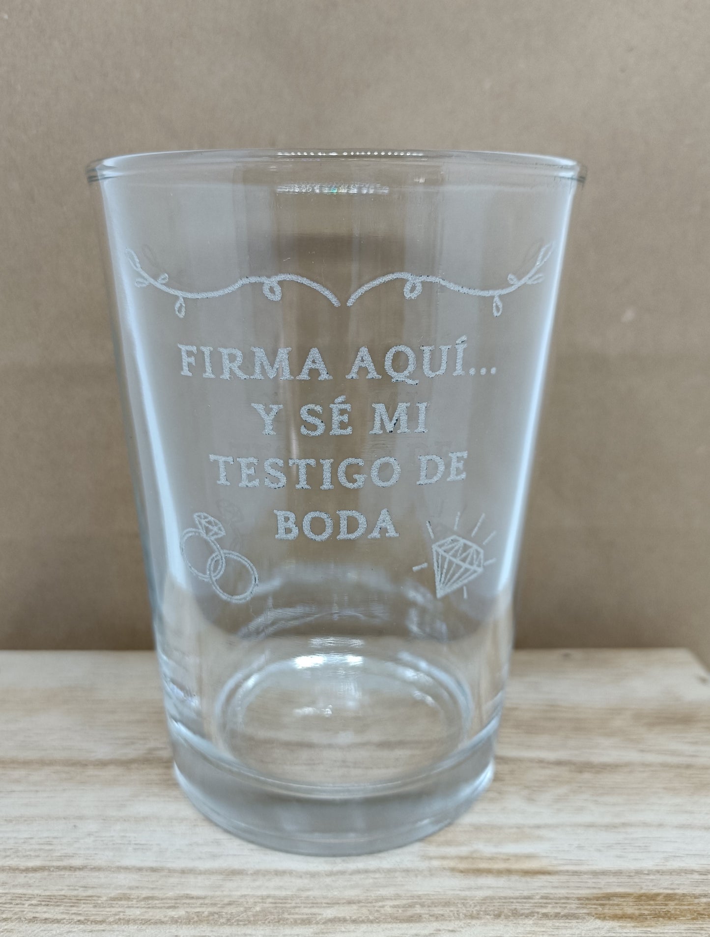 Vaso Personalizado para Testigos de Boda