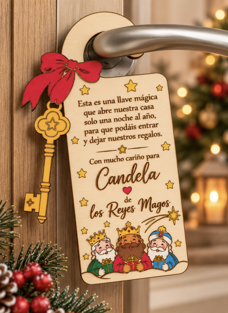 Llave mágica de Papá Noel/Reyes Magos personalizada