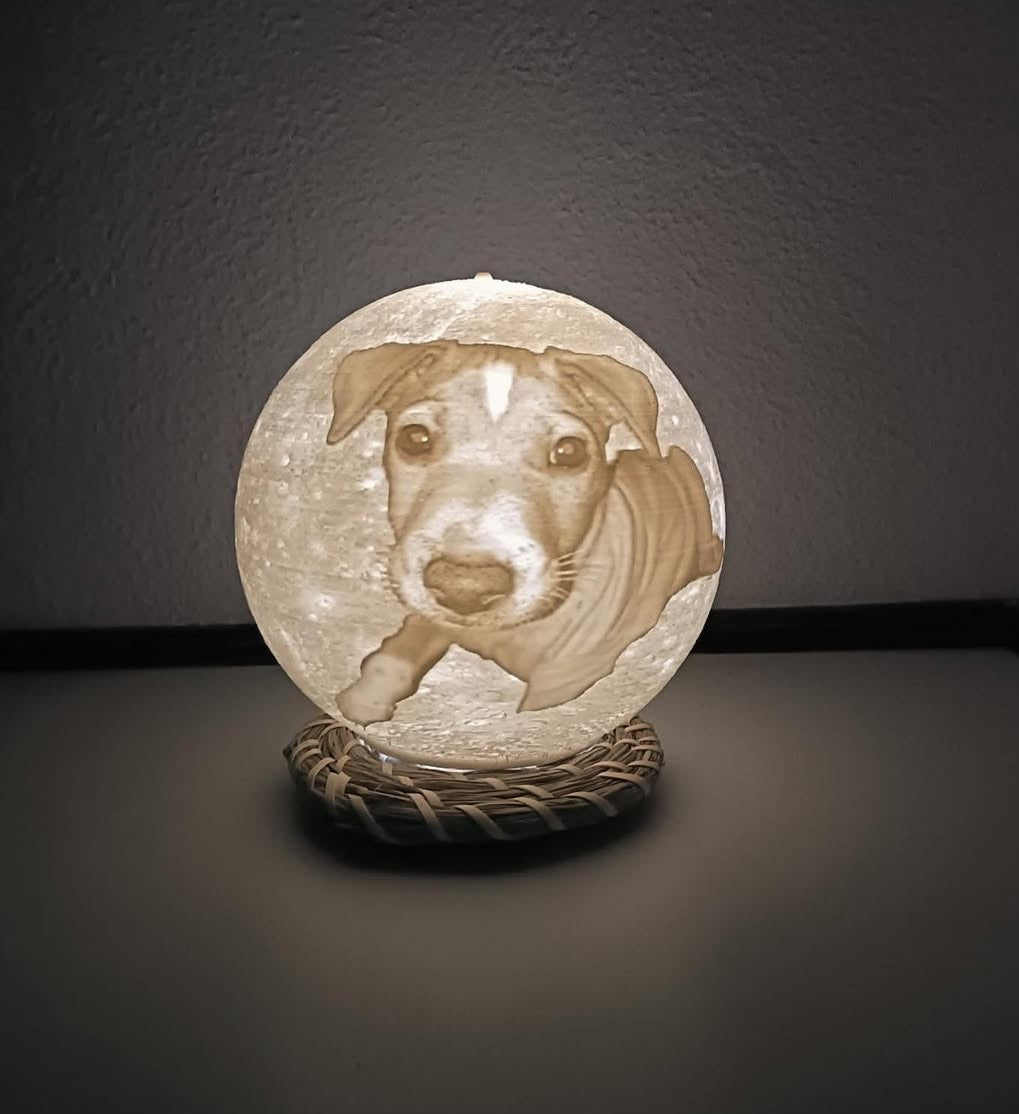 Luna de Litofanía Personalizada – Tu Fotografía Iluminada en 3D