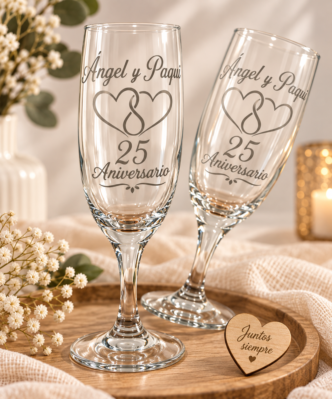 Pack de 2 copas de champán personalizadas