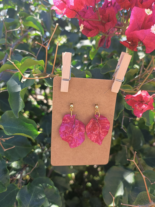 Pendientes buganvilla naturales