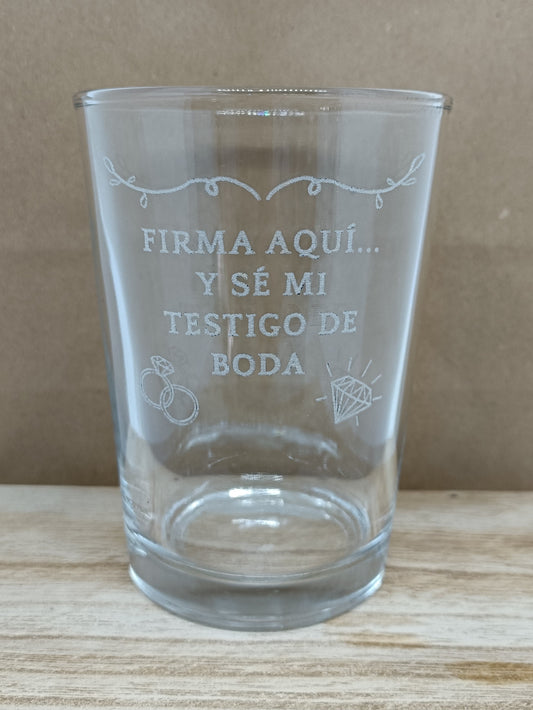 Vaso Personalizado para Testigos de Boda