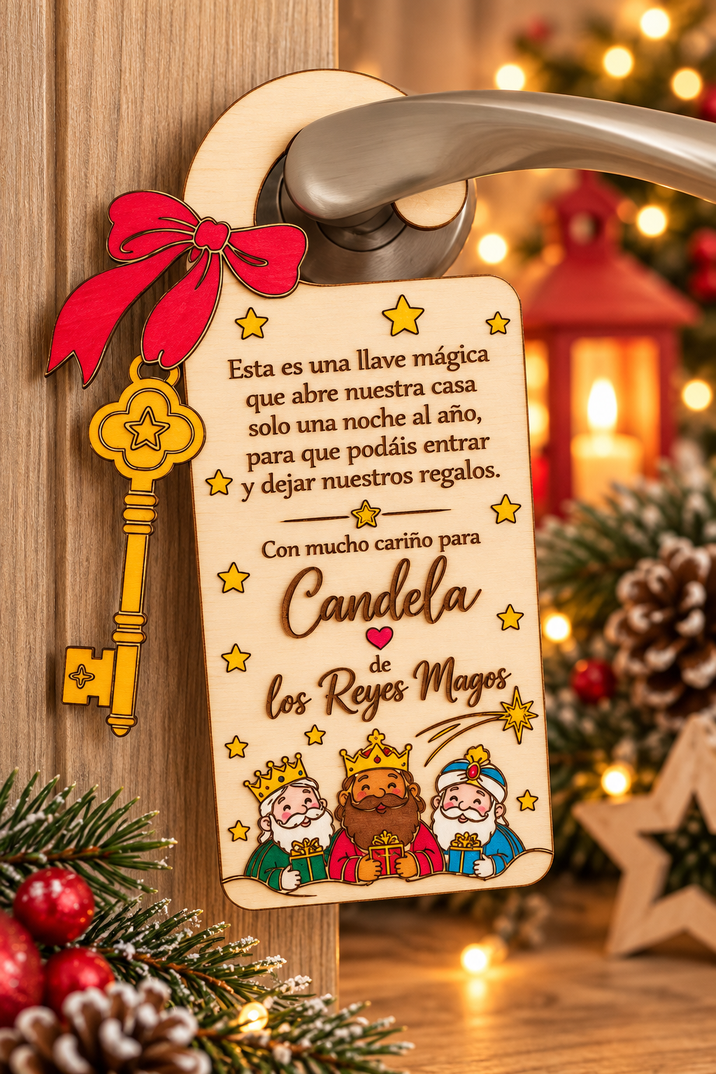 Llave mágica de Papá Noel/Reyes Magos personalizada