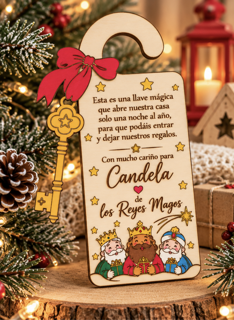 Llave mágica de Papá Noel/Reyes Magos personalizada