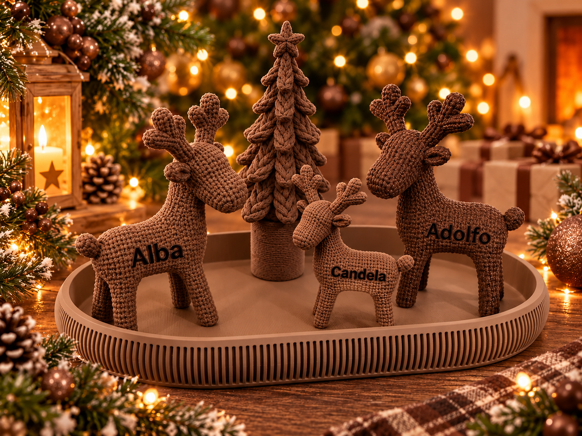 Familia de renos navideños personalizada
