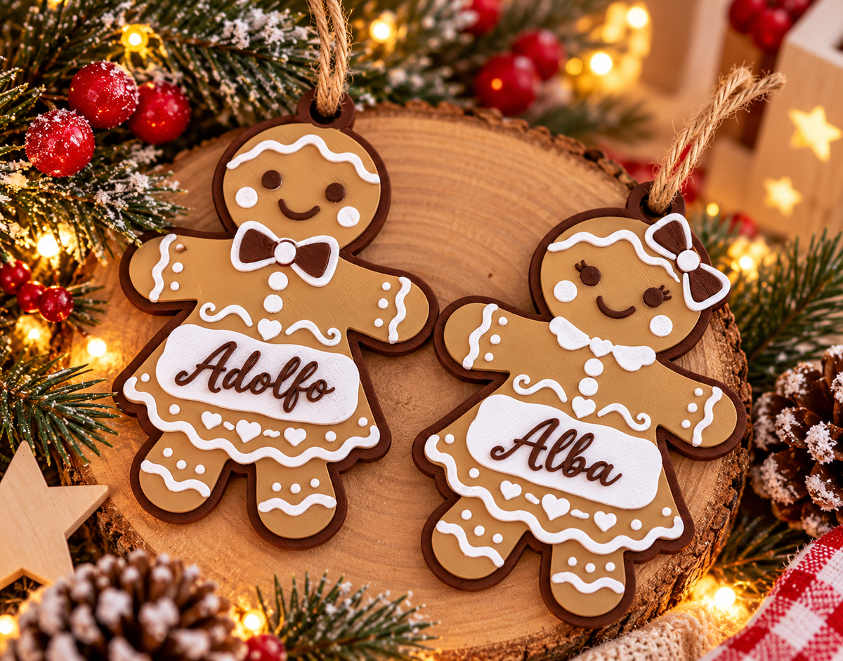 Adorno navideño de jengibre personalizado