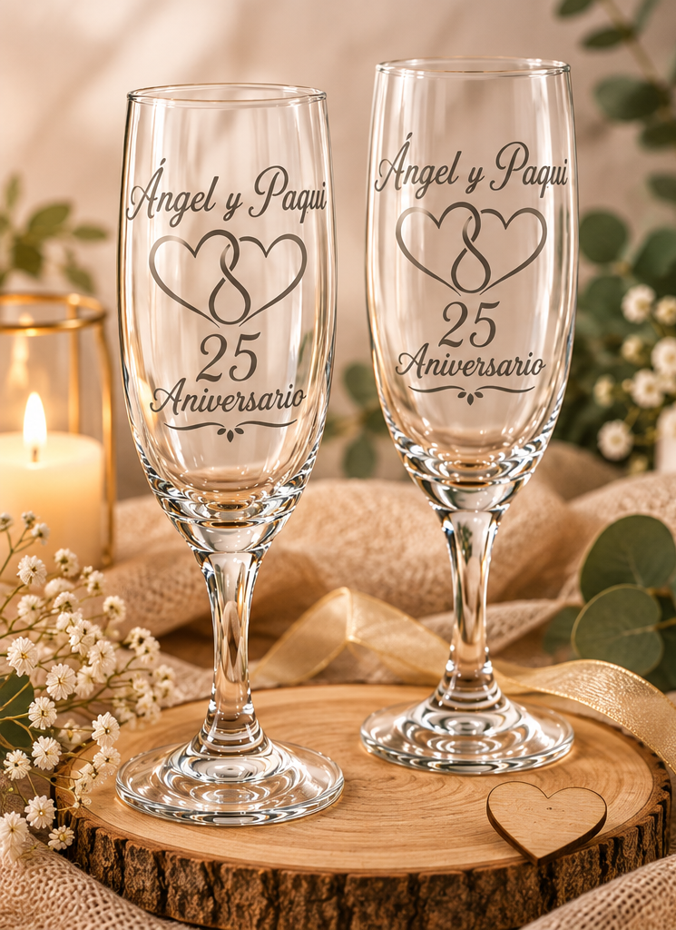 Pack de 2 copas de champán personalizadas