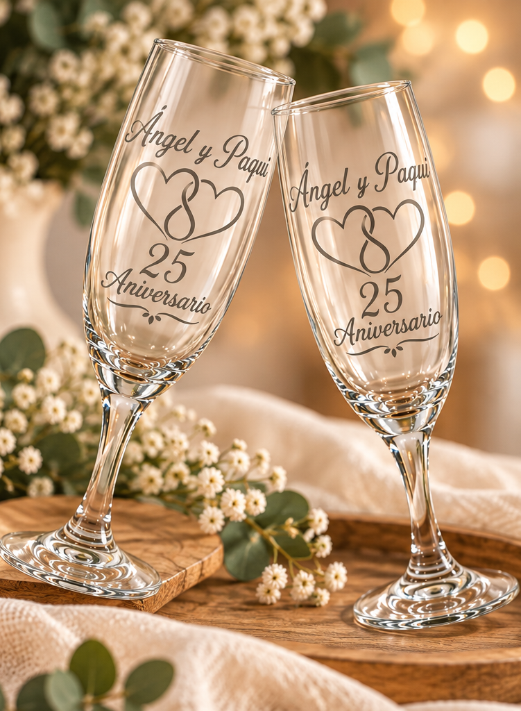Pack de 2 copas de champán personalizadas