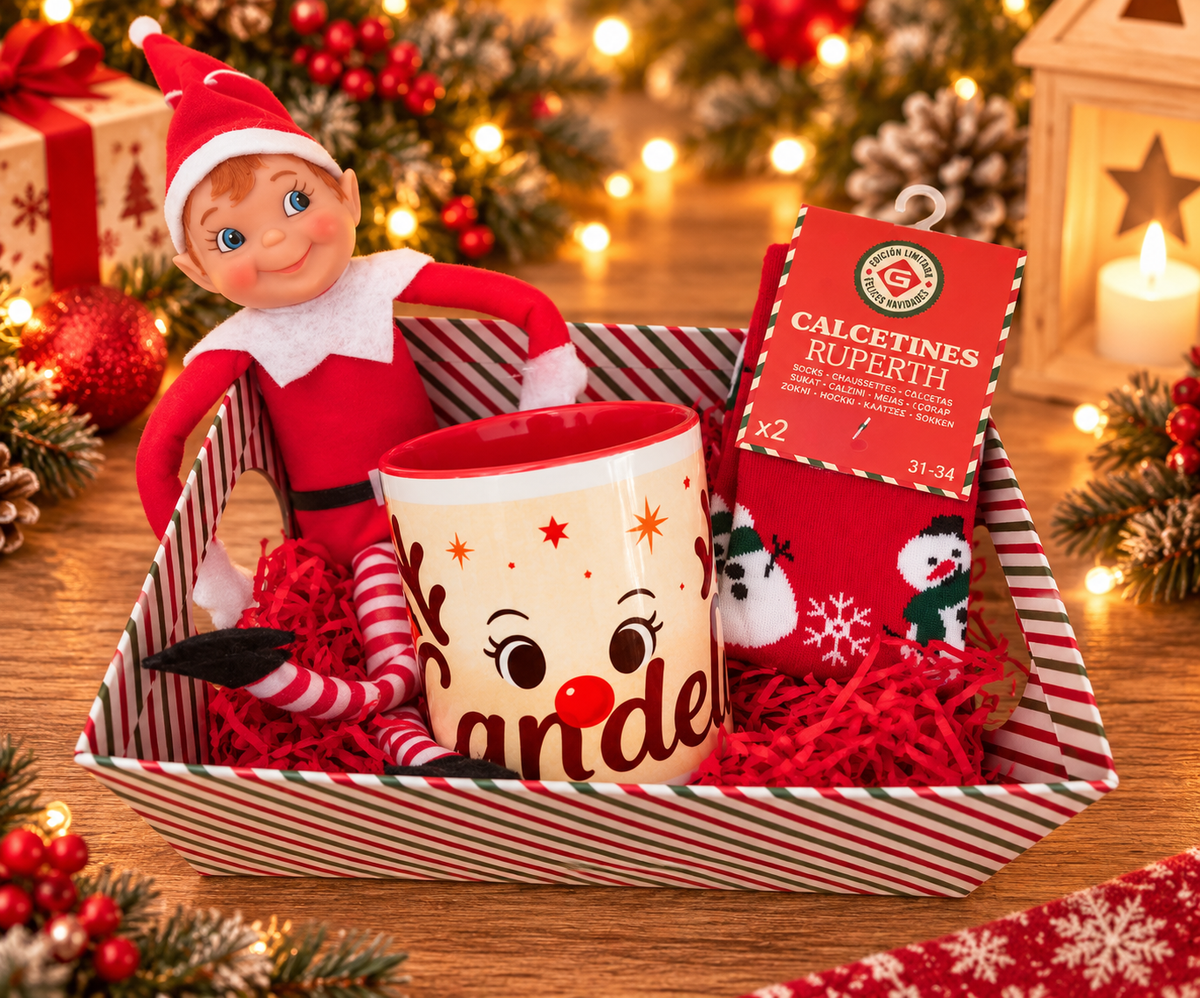 Pack navideño infantil Elfo travesuras personalizado