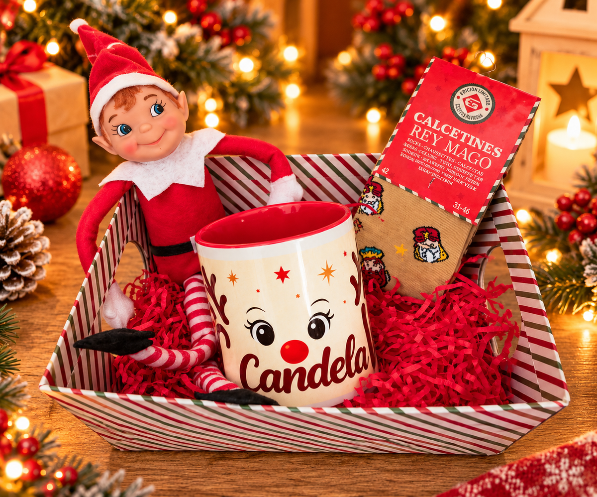 Pack navideño infantil Elfo travesuras personalizado